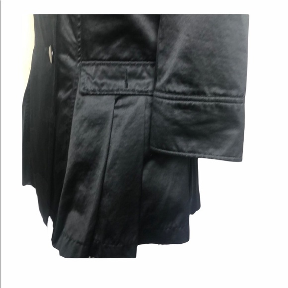 Bebe Satin Pleated And Flared Button Front Jacket SZ XS Black - Picture 4 of 7